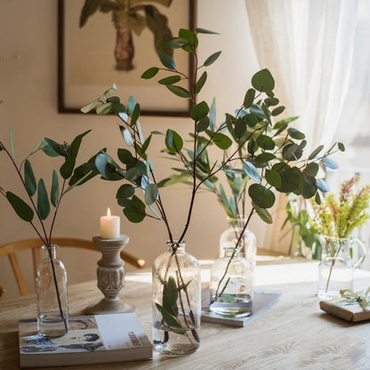 Artificial Faux Eucalyptus Leaf in Shapes by RusticReach; 3 bottles with eucalyptus stems on Tampa Home & Garden Store
