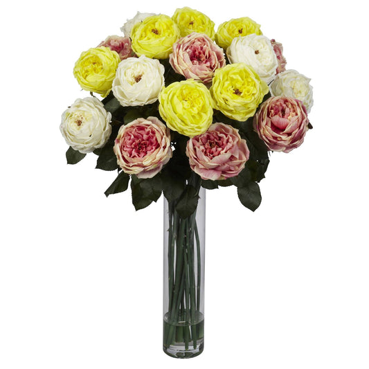 Fancy Rose Silk Flower Arrangement - Tampa Home & Garden Store