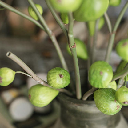 Artificial Fig Fruit Stem 30 in Silk Branch with green fruit clusters on Tampa Home & Garden Store