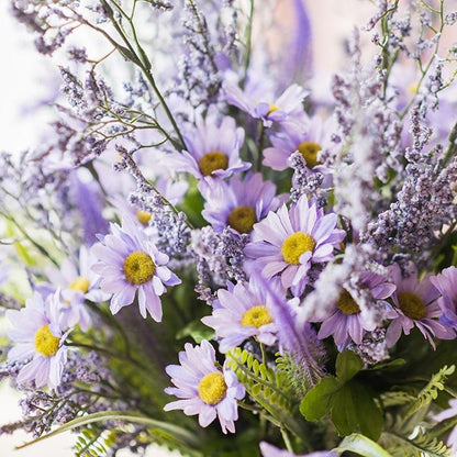 Artificial silk bouquet Country Flowers 20in-tall purple daisies RusticReach on Tampa Home & Garden Store