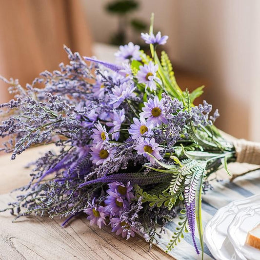 Artificial silk bouquet country flowers 20-inch purple by RusticReach, lavender sprays on Tampa Home & Garden Store