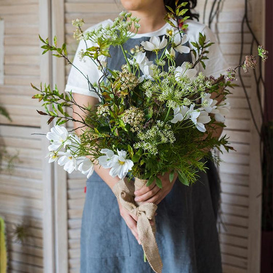 Artificial flower bouquet with white daisies and greenery, 24 inches tall RusticReach on Tampa Home & Garden Store