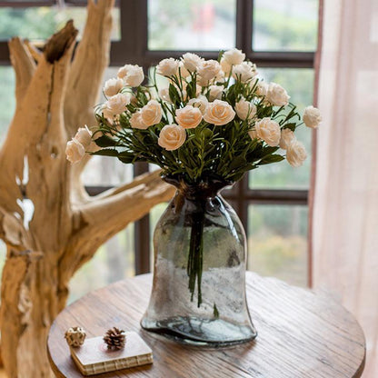 Artificial Camellia bloom stem set, white Eco PE flowers, 16in tall, RusticReach on Tampa Home & Garden Store