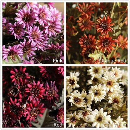 Faux Silk Chrysanthemum Stem in pink, orange-red, red, and white by RusticReach, 34 inches tall on Tampa Home & Garden Store