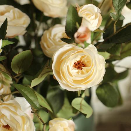 Silk rose stem bouquet with green leaves, RusticReach artificial flowering plant, 39in tall on Tampa Home & Garden Store