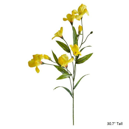 Artificial Silk Tung Flower Stem in Yellow, 31in tall, RusticReach artificial flowering plant on Tampa Home & Garden Store