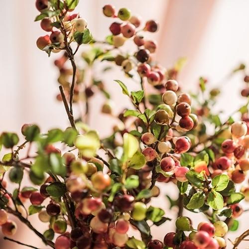RusticReach artificial berry stem with yellow red green berries, 17 inches tall on Tampa Home & Garden Store