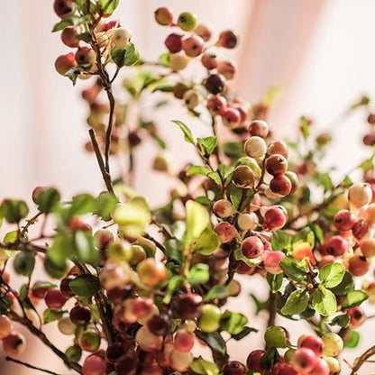 RusticReach artificial berry stem with yellow red green berries, 17 inches tall on Tampa Home & Garden Store