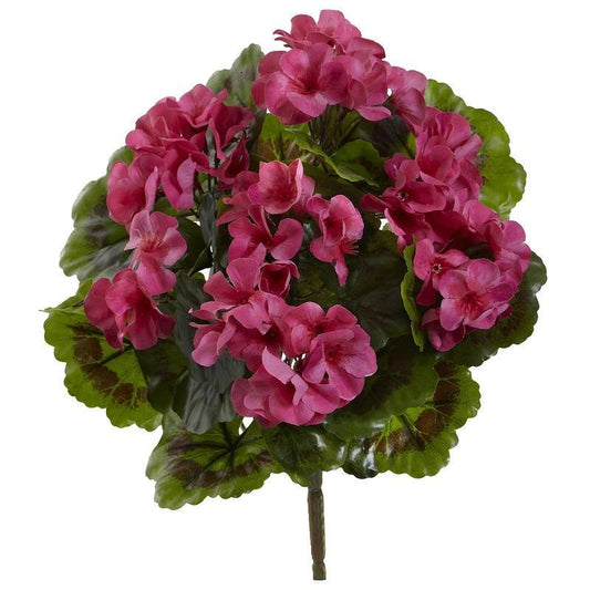 Geranium Artificial Bush UV Resistant (Indoor/Outdoor) (Set of 4) - Tampa Home & Garden Store