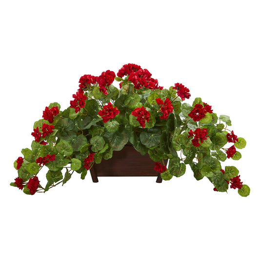 15” Faux Geranium Plant with Decorative Planter - Tampa Home & Garden Store