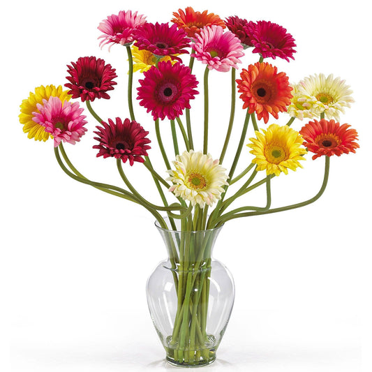 Gerber Daisy Liquid Illusion Silk Flower Arrangement - Tampa Home & Garden Store