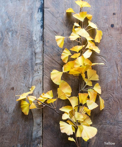 Artificial Ginkgo Stem Yellow 37in tall faux foliage RusticReach on Tampa Home & Garden Store