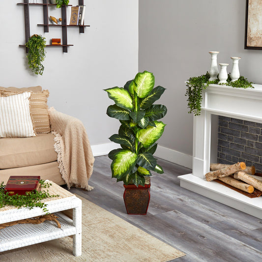 Golden Dieffenbachia w/Decorative Planter - Tampa Home & Garden Store