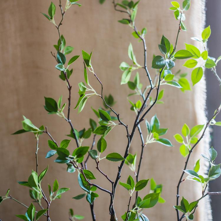 Artificial Green Leaf Faux Tree in Pot with dark brown stems and vibrant green leaves on Tampa Home & Garden Store