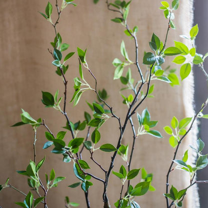 Artificial Green Leaf Faux Tree in Pot with dark brown stems and vibrant green leaves on Tampa Home & Garden Store