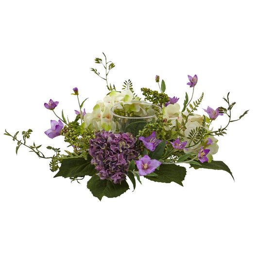 Hydrangea & Berry Candelabrum | Nearly Natural - Tampa Home & Garden Store
