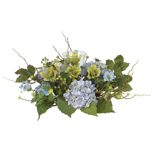 Hydrangea Candle Holder Centerpiece - Tampa Home & Garden Store