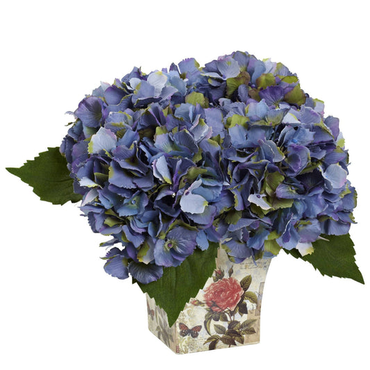 Hydrangea with Floral Planter - Tampa Home & Garden Store
