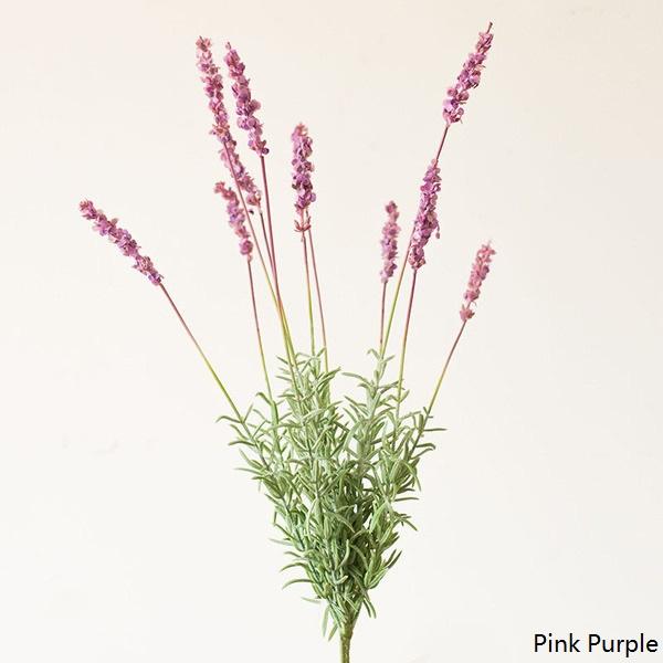 Faux Lavender Provence stem with pink silk blooms and green foliage, 21 in RusticReach on Tampa Home & Garden Store