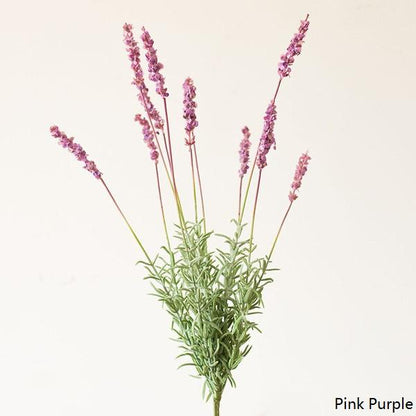 Faux Lavender Provence stem with pink silk blooms and green foliage, 21 in RusticReach on Tampa Home & Garden Store