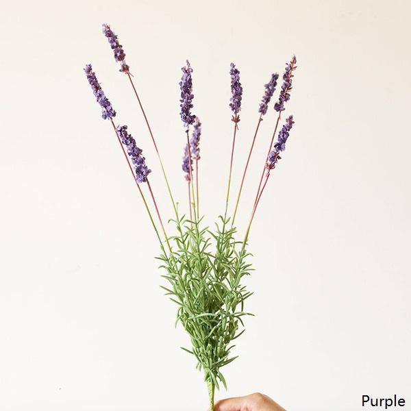RusticReach faux Provence lavender silk stems, 21in tall with green foliage on Tampa Home & Garden Store