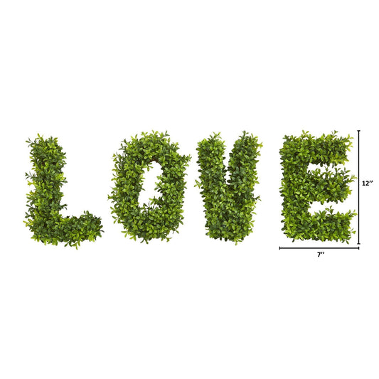 “LOVE” Boxwood Artificial Wall Decoration (Indoor/Outdoor) Trellis - Tampa Home & Garden Store