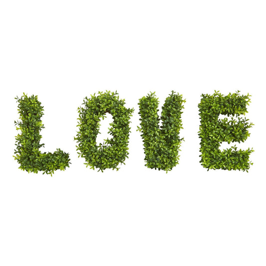 “LOVE” Boxwood Artificial Wall Decoration (Indoor/Outdoor) Trellis - Tampa Home & Garden Store