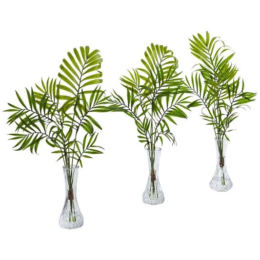 Mini Palmera Artificial en Jarrón (Set de 3)