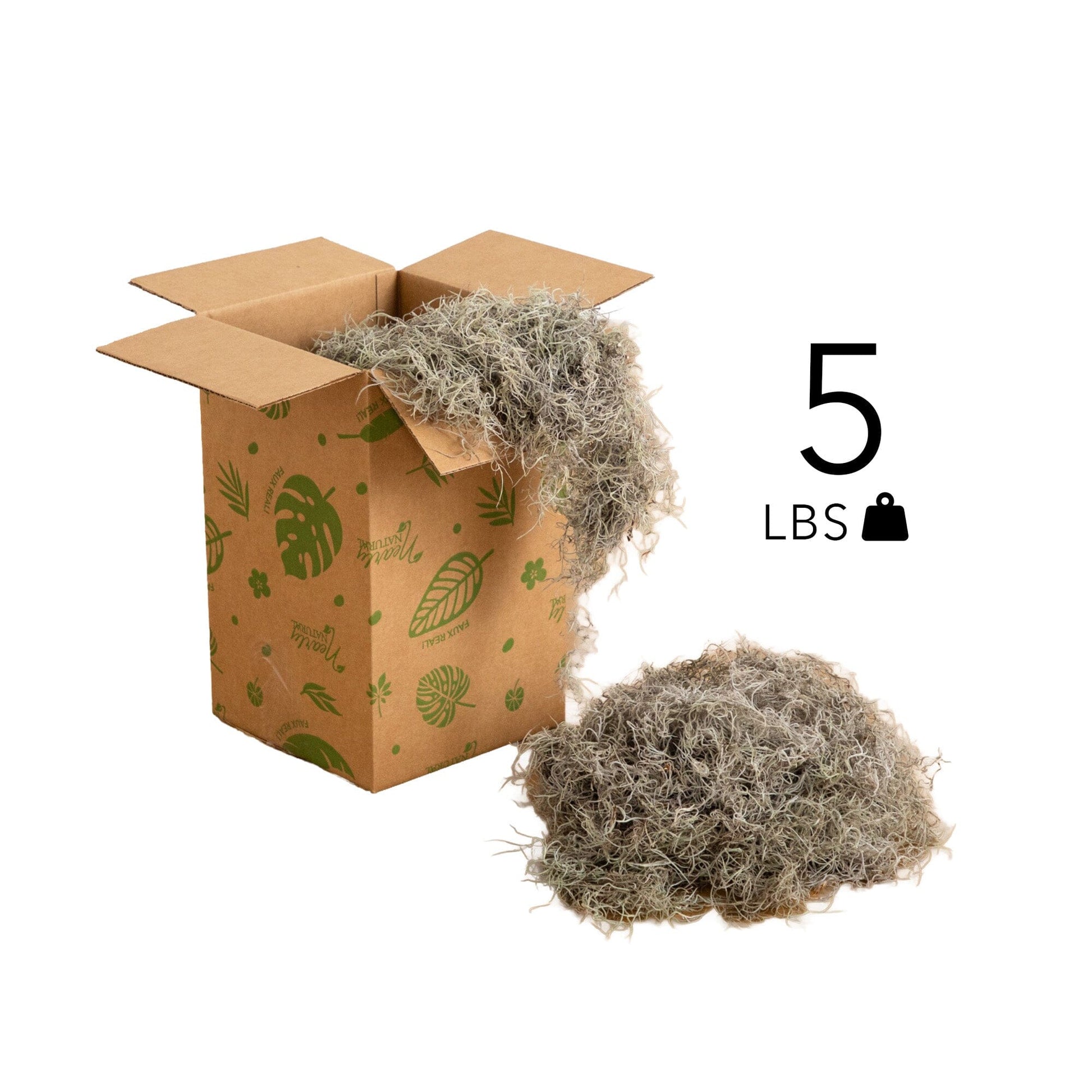Natural Spanish Moss vase filler 5 lbs Nearly Natural gray-green moss 2 clumps on Tampa Home & Garden Store