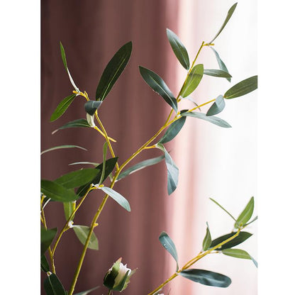 Artificial Faux Olive Leaf Stem by RusticReach with slender green leaves on yellow-green stems on Tampa Home & Garden Store