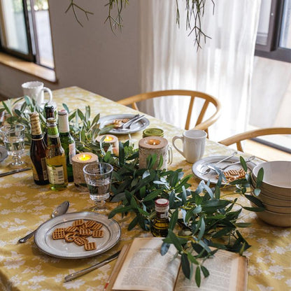 Artificial Faux Olive Leaf Stem by RusticReach green garland used as a table centerpiece on Tampa Home & Garden Store