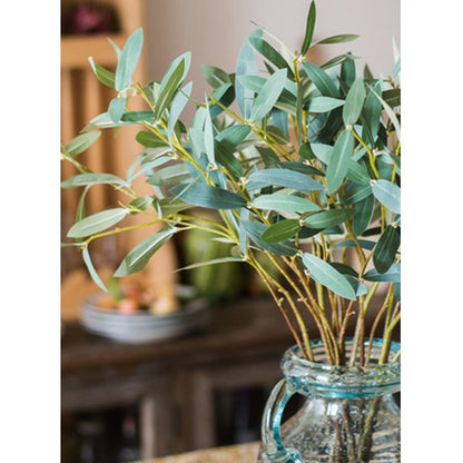 Artificial Olive Leaf Stem Set by RusticReach with green olive leaves in a glass jar on Tampa Home & Garden Store