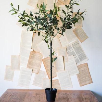 Artificial Silk Olive Tree in Pot with green leaves by RusticReach on Tampa Home & Garden Store
