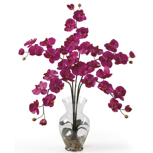 Phalaenopsis Liquid Illusion silk orchid arrangement pink in glass vase by Nearly Natural on Tampa Home & Garden Store