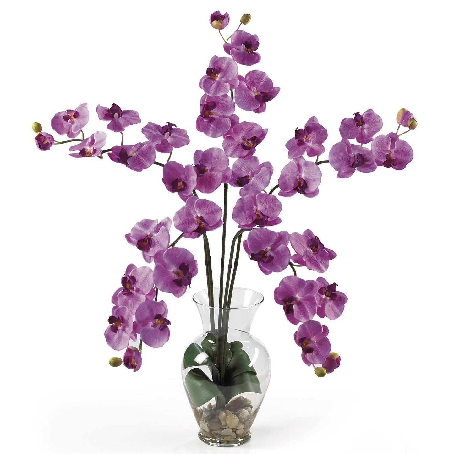 Phalaenopsis Liquid Illusion silk orchid arrangement by Nearly Natural in clear glass vase on Tampa Home & Garden Store