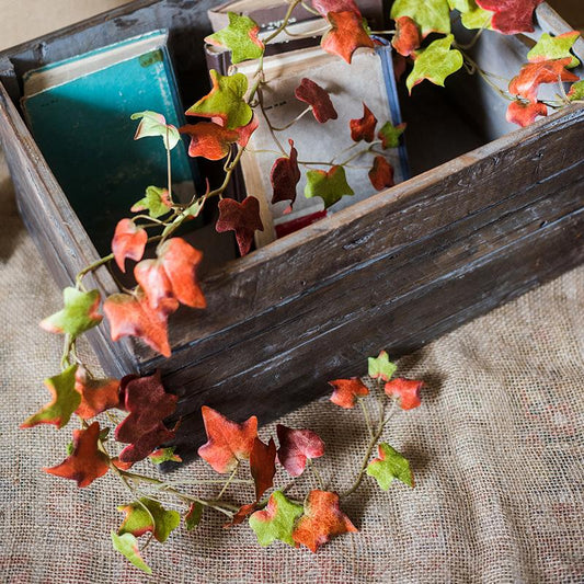 Artificial Plant Autumn Ivy League vine 43in with orange-green leaves RusticReach on Tampa Home & Garden Store