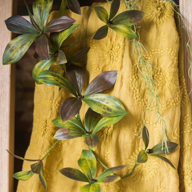 Artificial plant vine with green, brown, yellow variegated leaves, 69-inch long, RusticReach on Tampa Home & Garden Store