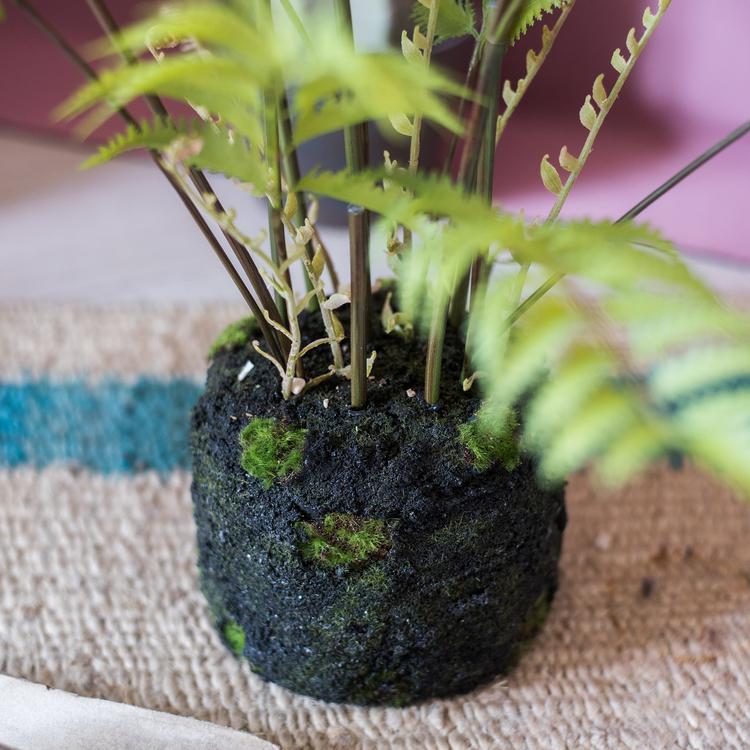 Artificial Faux Eagle Fern Bulk Plant RusticReach with a dark moss-covered base and fern stems on Tampa Home & Garden Store