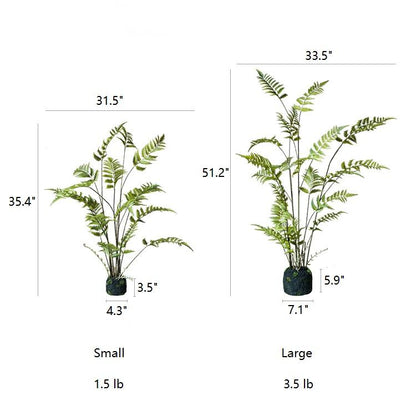 RusticReach artificial eagle fern bulk plant set, small & large sizes (35.4in and 51.2in tall) on Tampa Home & Garden Store