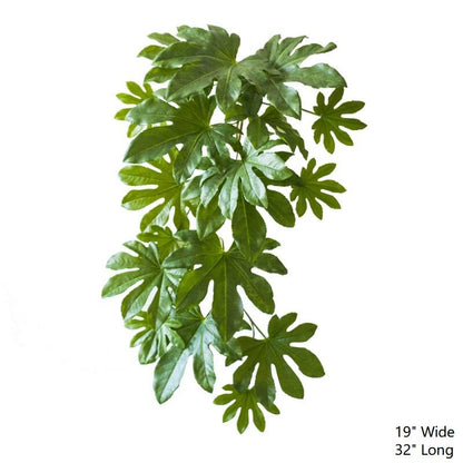 Artificial fatsia leaf vine, 32 inches long, RusticReach, vivid green foliage on Tampa Home & Garden Store