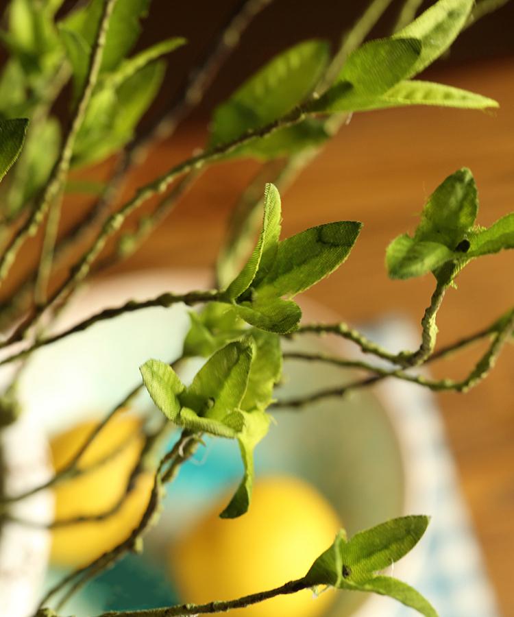 Artificial faux plant with green leaves on a rattan stem, 37-inch tall, RusticReach on Tampa Home & Garden Store