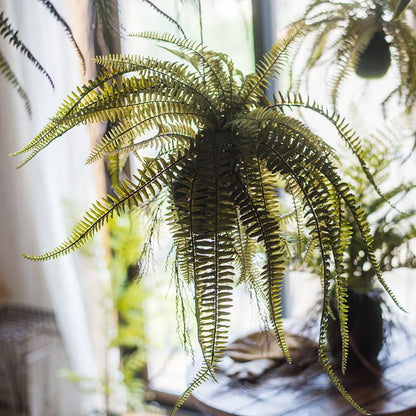 Artificial hanging fern plant decoration in lush green by RusticReach on Tampa Home & Garden Store
