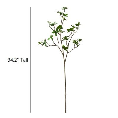Artificial Zen leaf stem 34in with brown stem RusticReach faux on Tampa Home & Garden Store