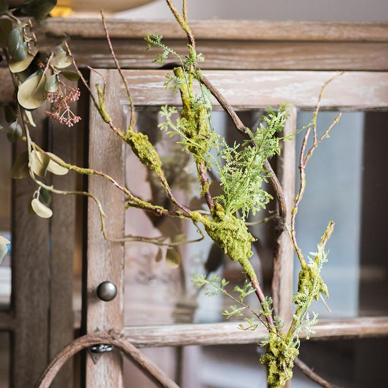 Artificial Moss Rattan Stem plant 30in tall with mossy branches RusticReach on Tampa Home & Garden Store