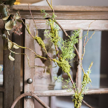 Artificial Moss Rattan Stem plant 30in tall with mossy branches RusticReach on Tampa Home & Garden Store
