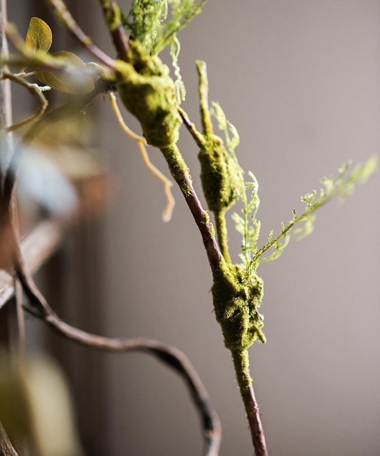 Artificial moss rattan stem, 30-in tall, mossy green foliage, RusticReach plant on Tampa Home & Garden Store