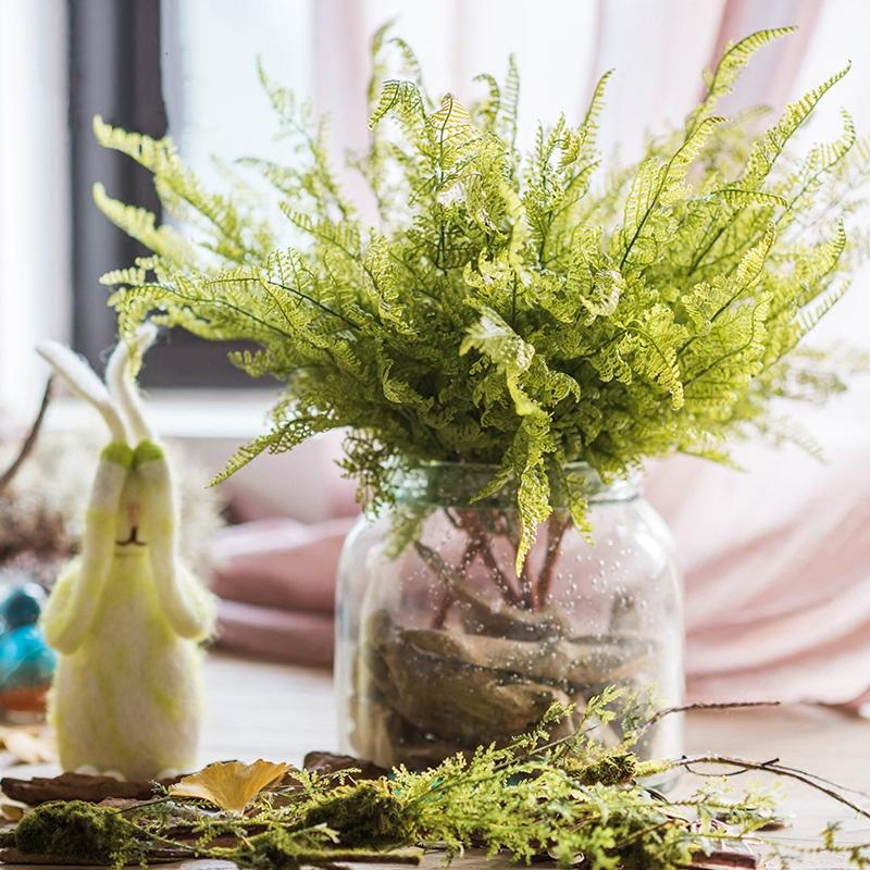 Artificial Oba Fern stem 18 inches tall by RusticReach in a clear glass vase on Tampa Home & Garden Store