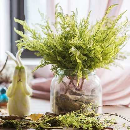 Artificial Oba Fern stem 18 inches tall by RusticReach in a clear glass vase on Tampa Home & Garden Store