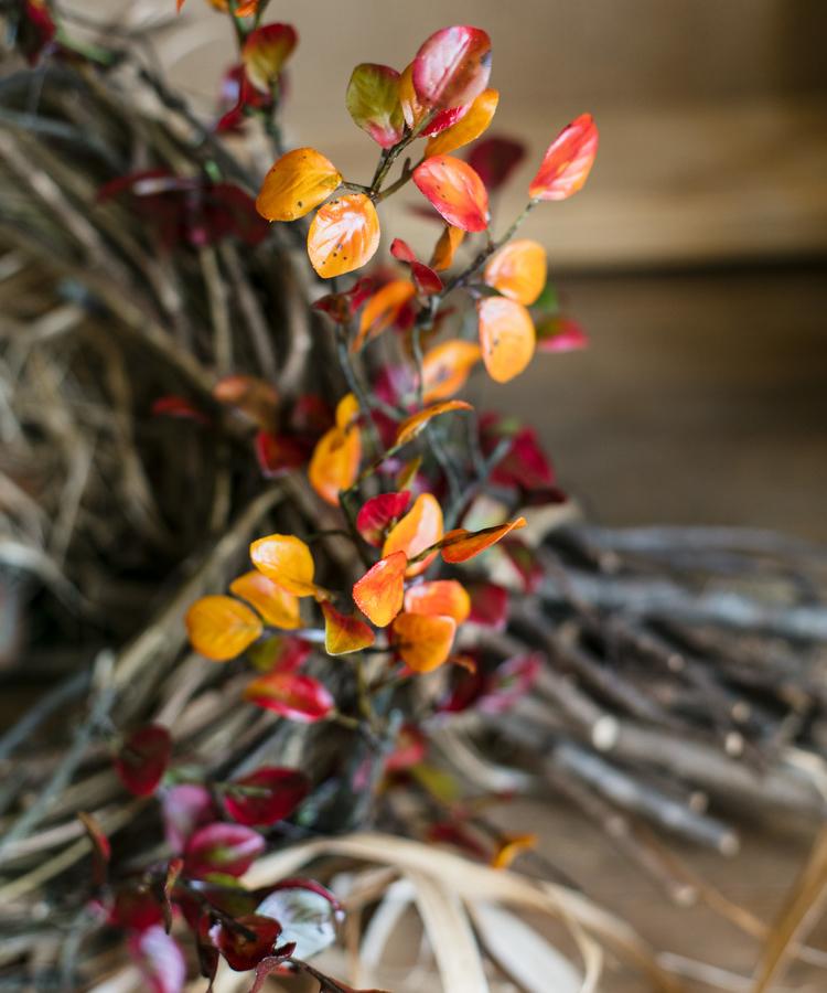 Artificial plant red vine leaf stem with orange, yellow, and red leaves RusticReach on Tampa Home & Garden Store