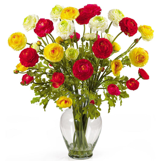Ranunculus Liquid Illusion Silk Flower Arrangement - Tampa Home & Garden Store